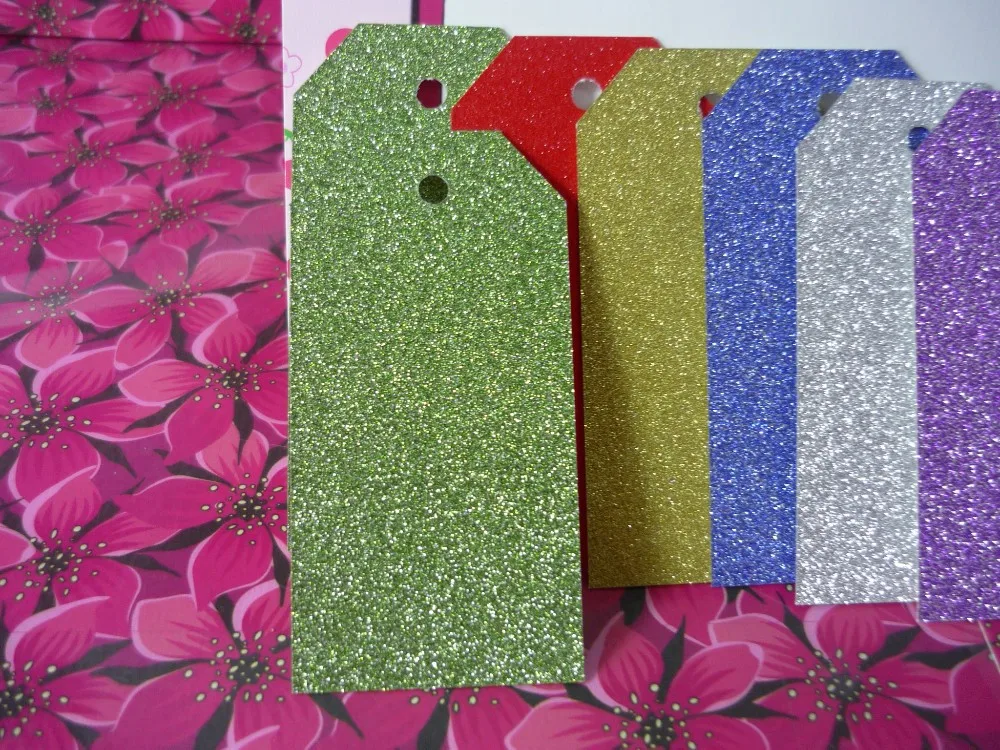 CX-TAG-00008 3.5x7cm Mix Colors Glitter Gift Tags 15