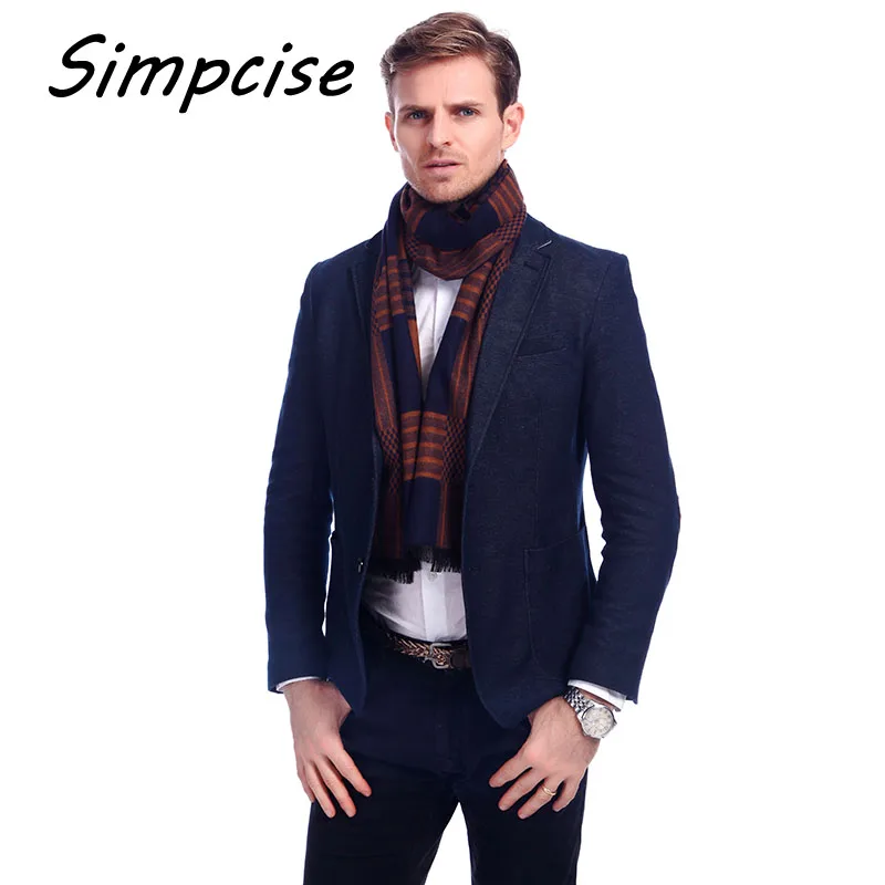 Mens Scarf Winter Fashion Plaid Scarf Brand Warm Scarves Man Luxury Collocation Warp A3A18934 wool scarf mens