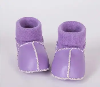 

New Arrival Children's Winter Warm Shoes PU Leather Pur Baby Moccasins First Walkers Kids Newborn Toddler Super Warm Sock Boots