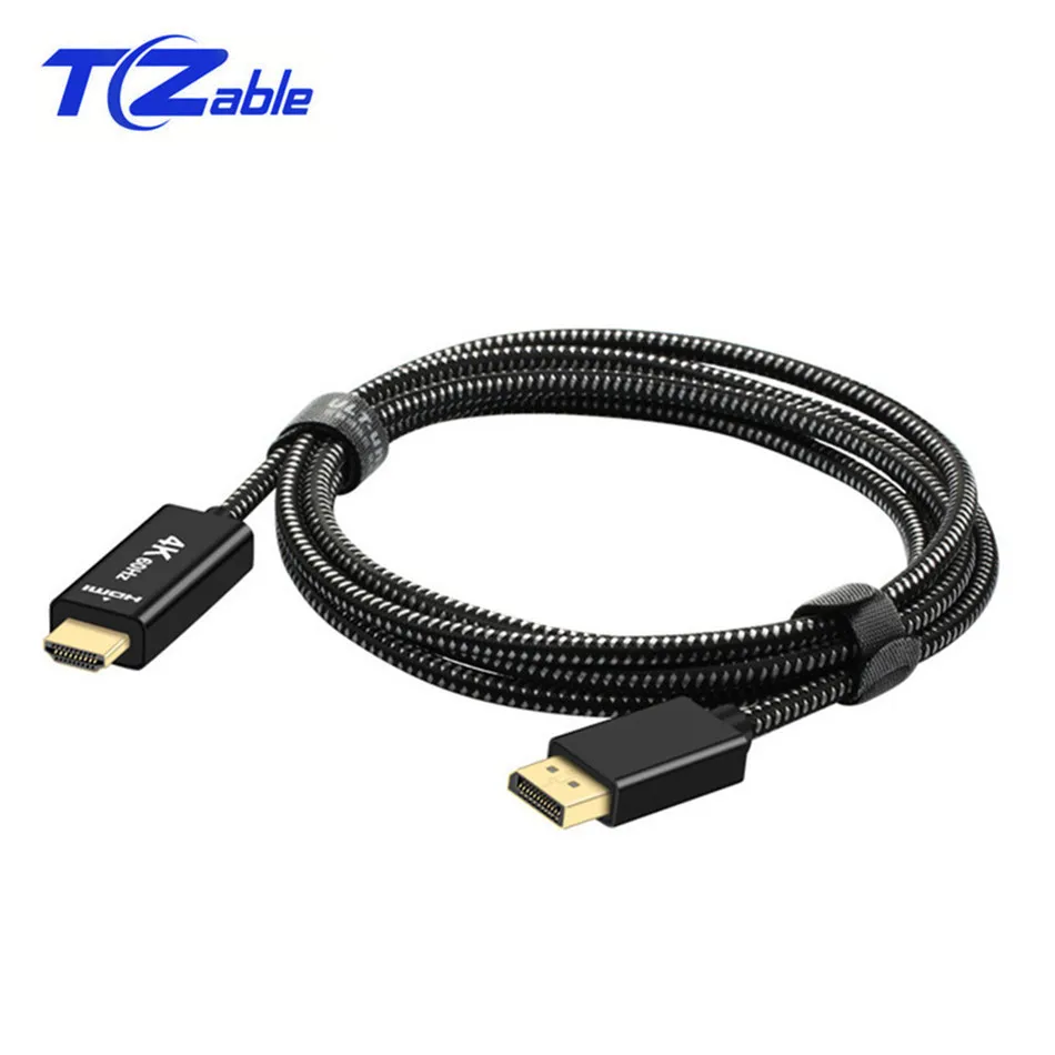 2 м Дисплей Порты и разъёмы HDMI кабель DP to HDMI к HDMI 2,0 адаптер для проектора Дисплей Порты и разъёмы 4K 60 Гц аудио конвертер черный, белый цвет тесьмы