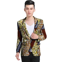 Mens African blazer bright colored print customed made suit coat for wedding/party unique design dashiki african clothing