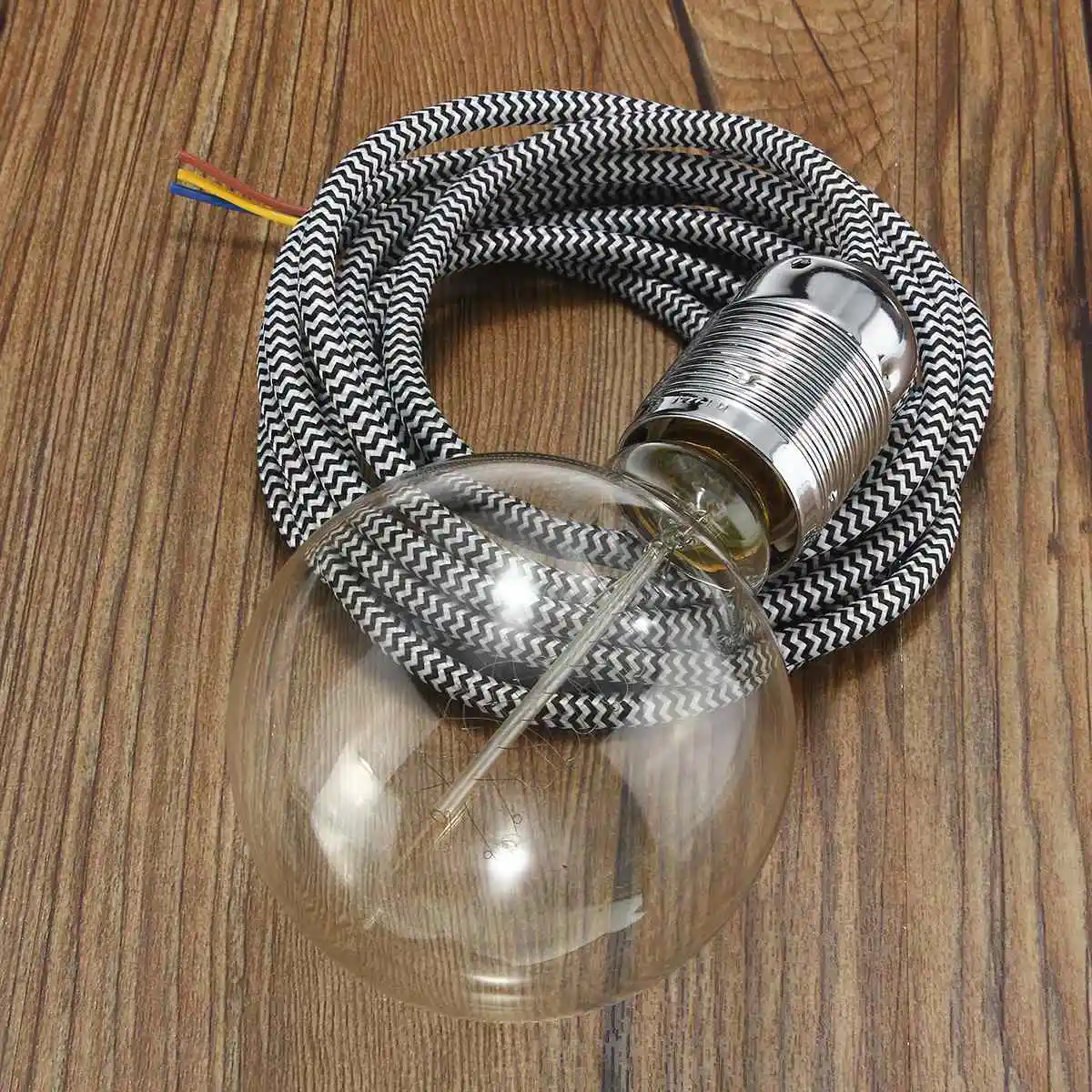 

3 Meter E27 3 Core Wire Vintage Edison Lampholder Fabric Flexible Cable Pendant Lamp Light Bulb Holder Socket