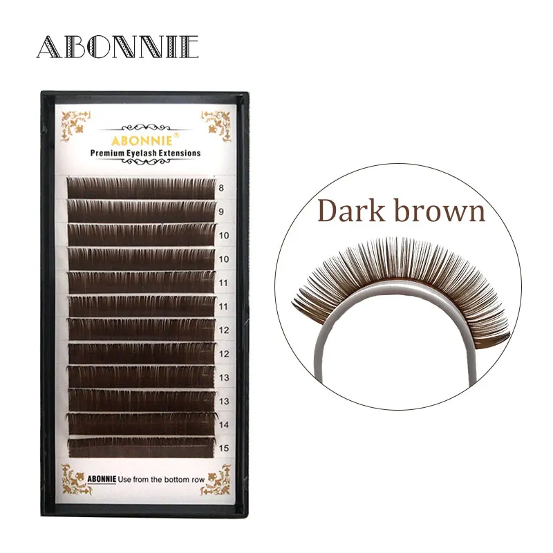 

Abonnie 1pc 8-15 12 rows dark brown faux mink eyelash extension individual extension false eyelashes eyelash extension Eyelashes