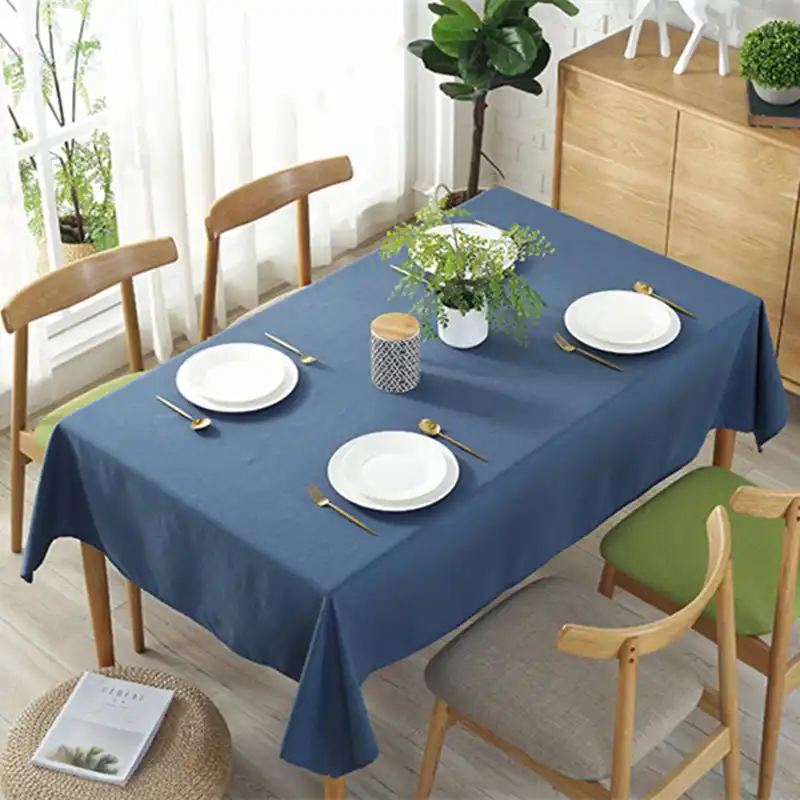 Multi Color Solid Decorative Linen Tablecloth Waterproof Oilproof ...