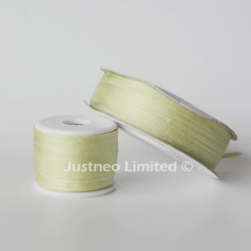 

262 Shadow Lime 100% Pure Silk Ribbon for Embroidery Handcraft,Double Face Taffeta Silk Tape 2/4/7/10/13/25mm,10/30/100m pk