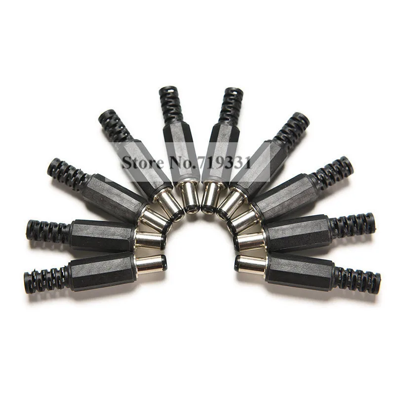 

30Pcs 2.1mm/5.5mm With Black Color Tip Male DC Power Plug Connectors for CCTV