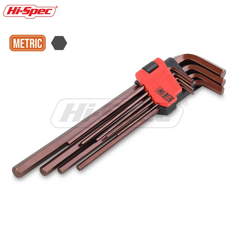 Hi-Spec Prefessional 9 Unid métrica S2 largo medio Llaves hexagonales llave de torsión Set Universal llave Hexagonal conjunto llave Allen