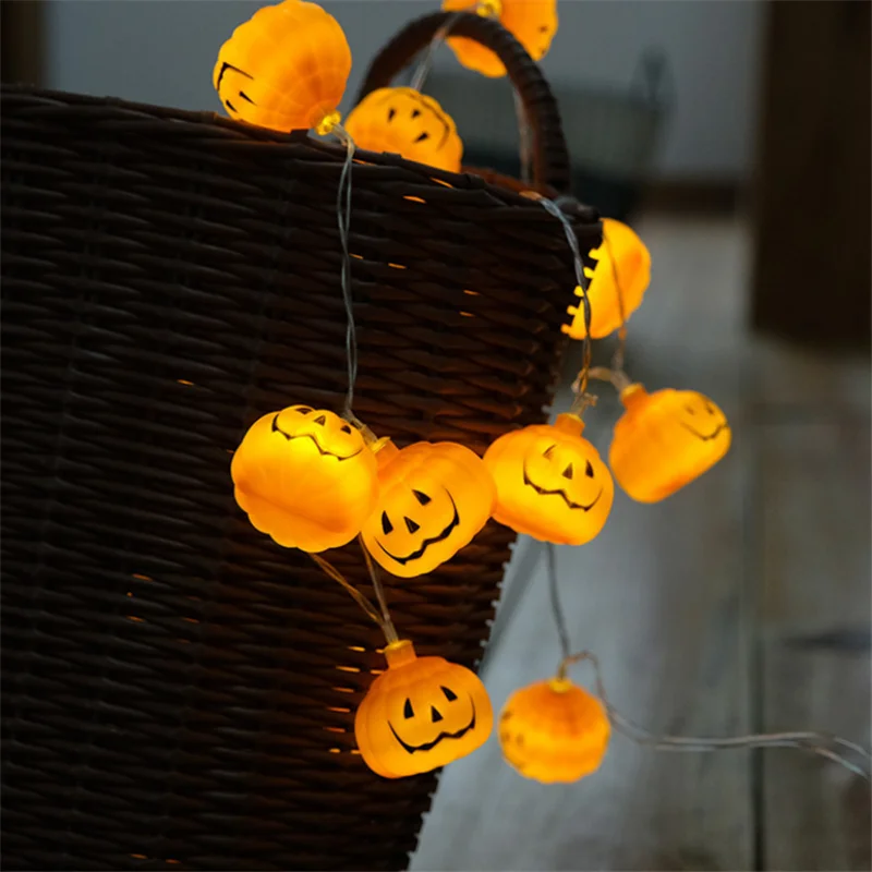 2019 New 1 Set Pumpkin 10 LED String Lights Halloween Decoration Lights Warm White Halloween Home Decoration Accessorie