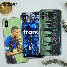 

ciciber Football French Star Pogba Kylian Mbappe Soft Silicon Phone Cases Cover For iPhone Case 7 6 8 6s Plus X Fundas