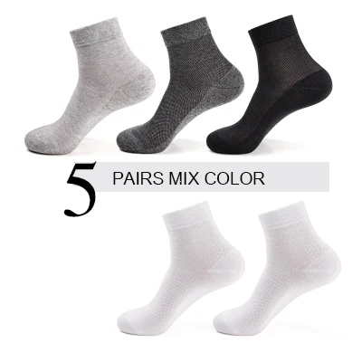 5 пар/лот, летние мужские сетчатые хлопчатобумажные носки, мужские Брендовые повседневные деловые носки, носки для мужчин и женщин, короткие Дышащие носки sox - Цвет: Серый