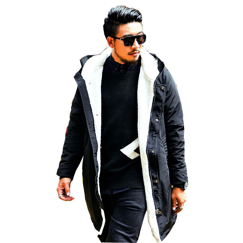 Новинка, мужская куртка большого размера, осенняя и зимняя трендовая бархатная утолщенная длинная куртка для парка, повседневная куртка