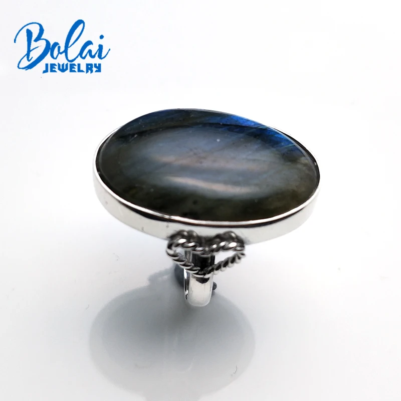 Bolaijewelry, серебро 925 пробы, натуральный лабрадорит, Овальный драгоценный камень, хорошее ювелирное изделие, драгоценный камень унисекс, кольца для девушек, Подарок на годовщину