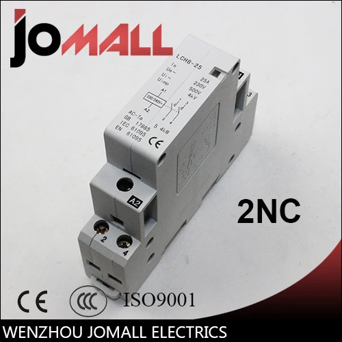 

Super quality excellent 2P 20A 220V/230V 50/60HZ din rail household ac contactor 2NC