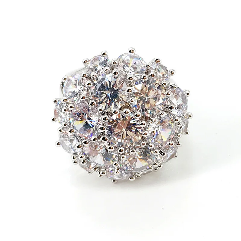 Роскошное кольцо с большим кристаллом, циркониевым камнем, женское, 925, серебряное обручальное кольцо, винтажные вечерние Обручальные кольца для женщин