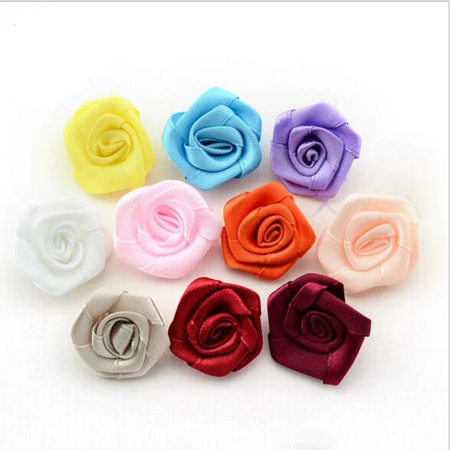 200pcs Lot Cheap Hand Made Dia 3cm Ribbon Rose Artificial Flower For Wedding Bouquet Decoration Flower Diy Hair Accessoires Roses Artificial Flowers Artificial Flowersartificial Flowers For Wedding Aliexpress