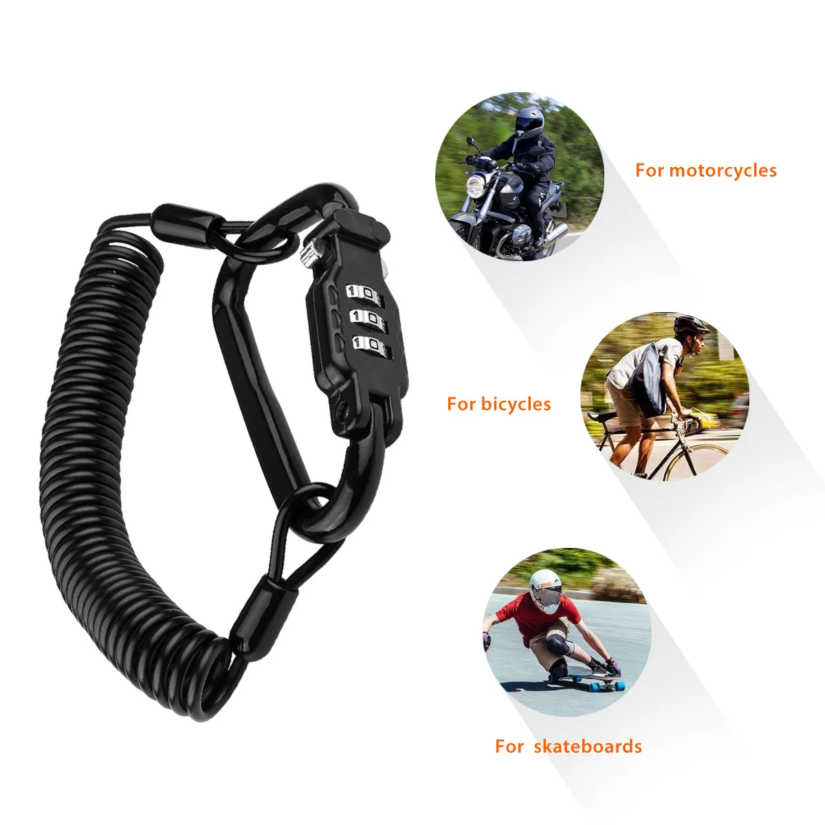 Password Code Bike Cable Lock Combination lock Retractable Cycling