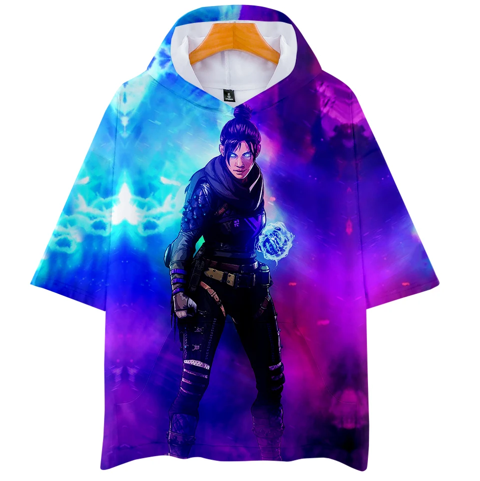 aikooki 3D Fashion capped short-sleeved shirt Men cotton Autumn Witcher Sweatshirt Regular Sweatshirt Hoodies Anime Clothes