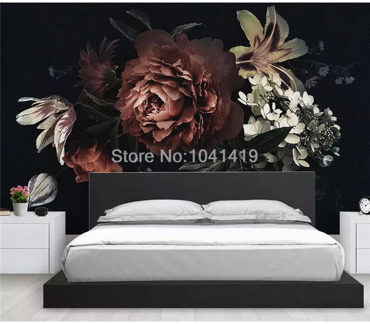 Фото обои современный простой 3D стерео пион Лилия ручная роспись цветы фрески гостиная спальня фон настенная живопись 3 D