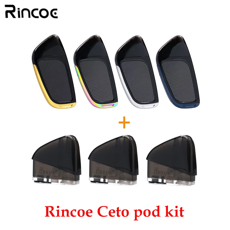 Original Rincoe Ceto Vape Pod System All-in-one Starter Kit with 370mAh Battery 2ml Cartridge vs justfog c601 suorin air kit