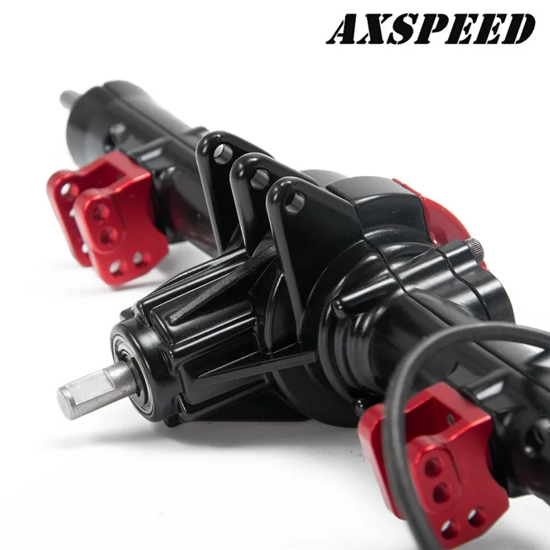 Aluminum Alloy Front / Rear Axles (with lock) for D90 RC Crawler Black&red