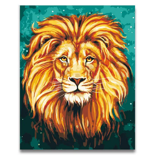 Animal Africa Lion King DIY Painting picture By Numbers with kits on