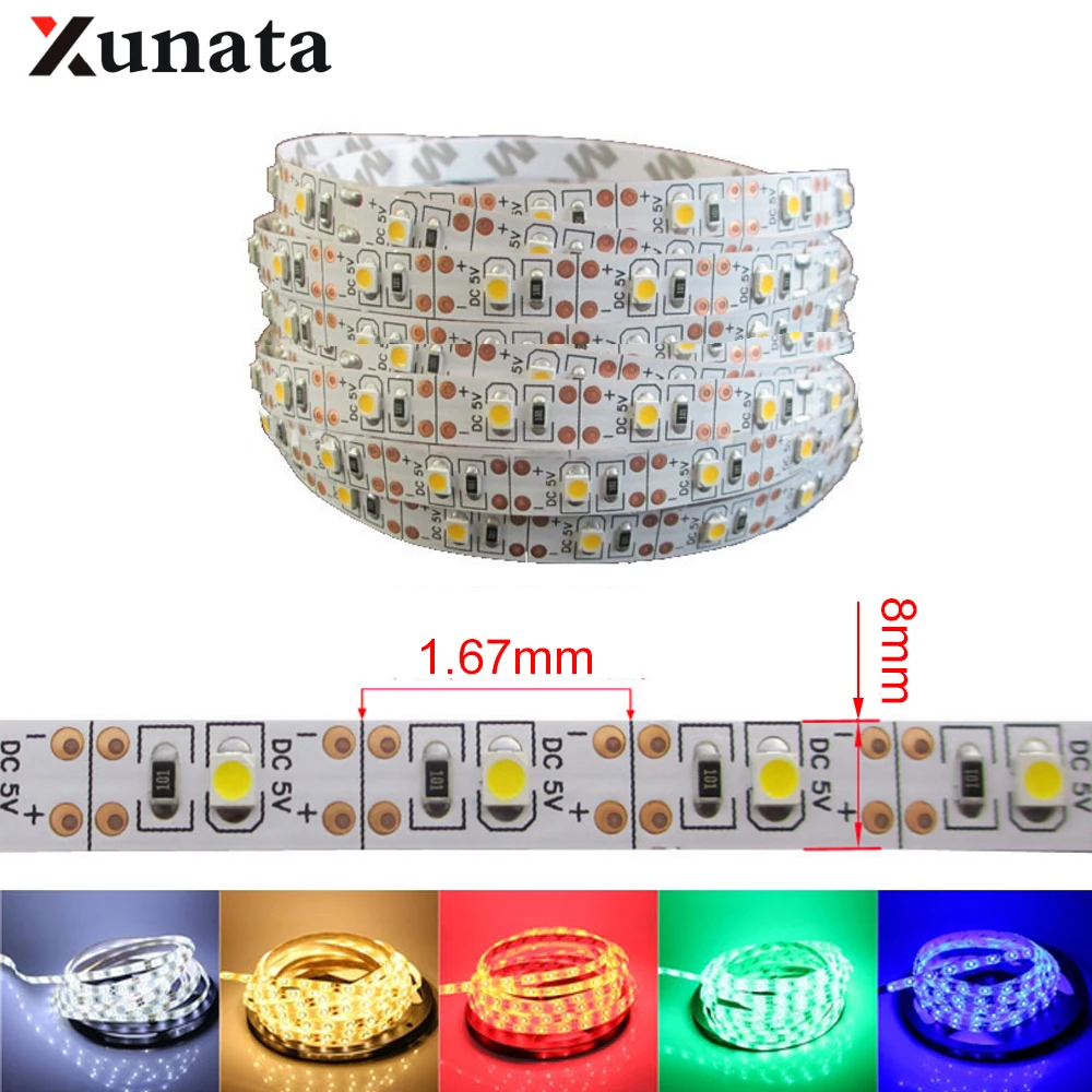 #cheap 1M 2M 3M 4M 5M Led Strip Light SMD 3528 Flexible Waterproof LED Strip 60led m Battery Powered Ribbon Tape home outdoor Decor