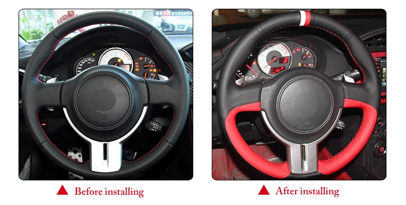 Черный кожаный красный кожаный белый красный маркер Автомобильный руль Крышка для Toyota 86 2012- Subaru BRZ 2012- рулевые крышки