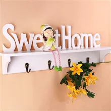 Sweethome деревянные настенные полки с буквами, держатели для хранения ключей и стойки для кухни, дома, детской комнаты, спальни, настенные украшения с 4 крючками