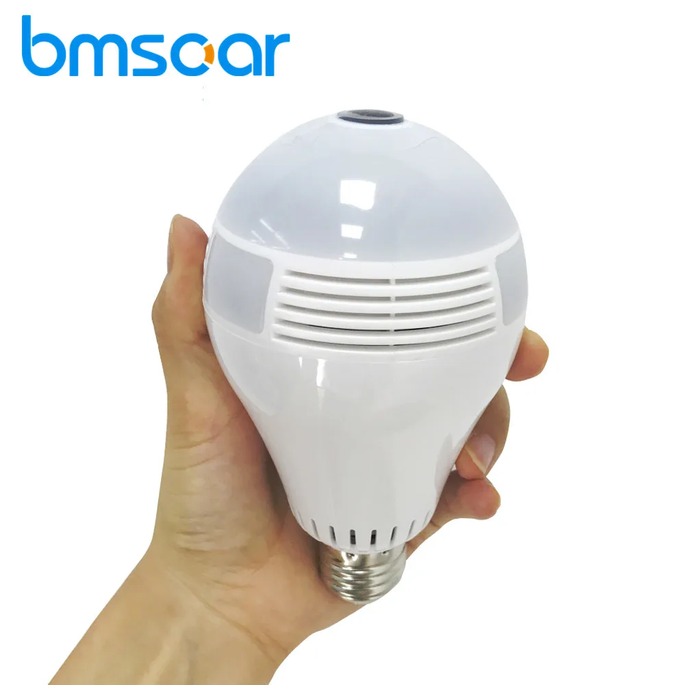 

Bmsoar Fisheye 360 Degree Panoramic Bulb Light IP Camera 2MP 1080P HD Lamp VR Cam Two Way Audio Home Security CCTV