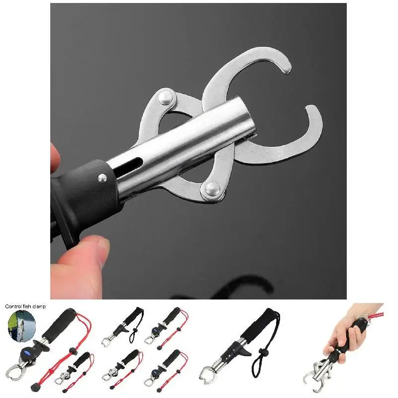 

Newly Fish Clamp Control Stainless Steel Fishing Lip Grip Holder Grabber Pliers with Weight Scale Tool FMS19