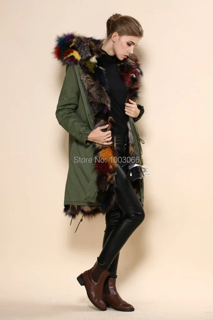 2015 Зимняя Новая продукция армейская парка с натуральным мехом|fur coat|winter fur coatnew winter