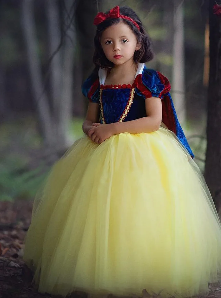 DAYLEBABY/платье принцессы Авроры Белоснежки; костюм для девочек; Вечерние платья на Хэллоуин; Фланелевое кружевное платье