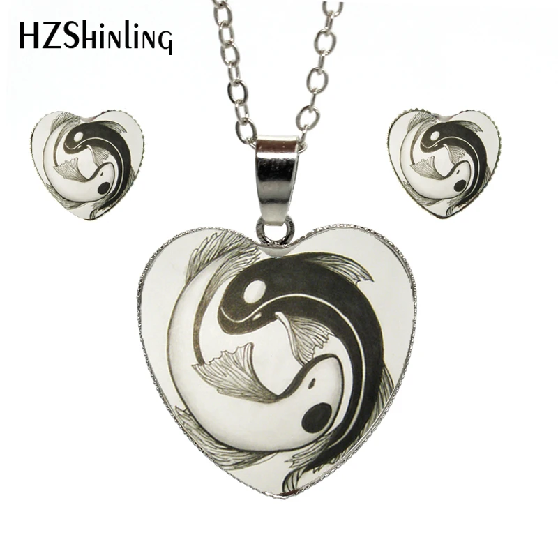 Новинка 2018 модные новые цепочки подвески и серьги в форме сердца ручной работы