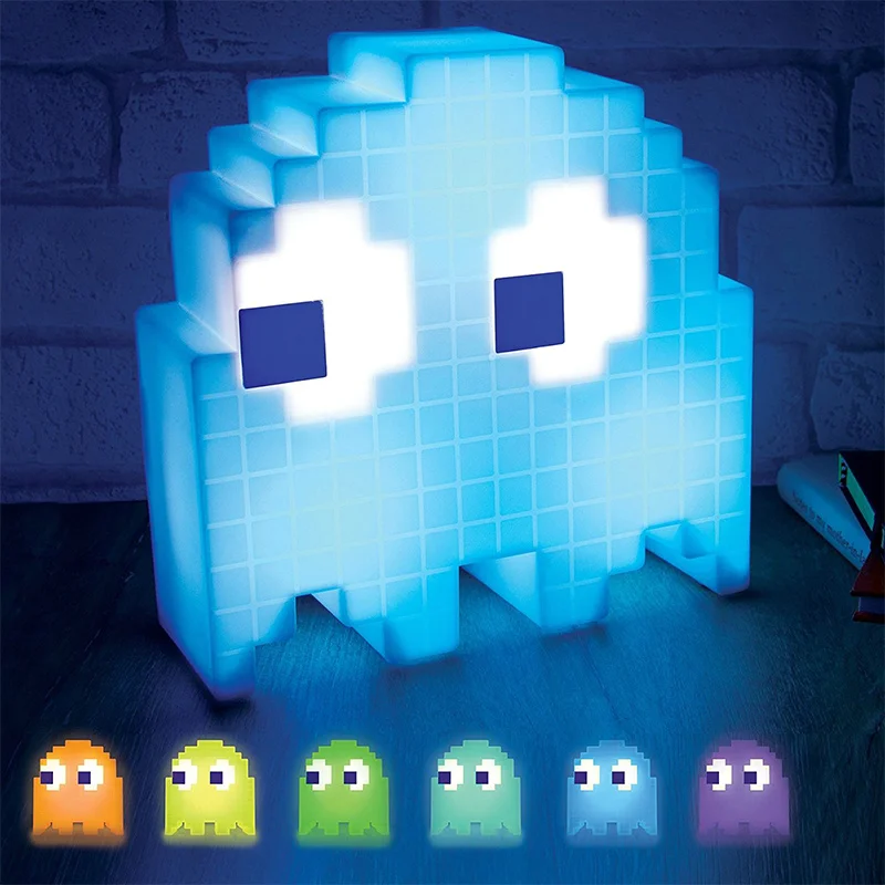 

Color Changing Cartoon Ghost Lamp Led Mini USB Night Light 8-bit mood light Pixel Style Child Baby Soft Lamp Bedroom Lighting