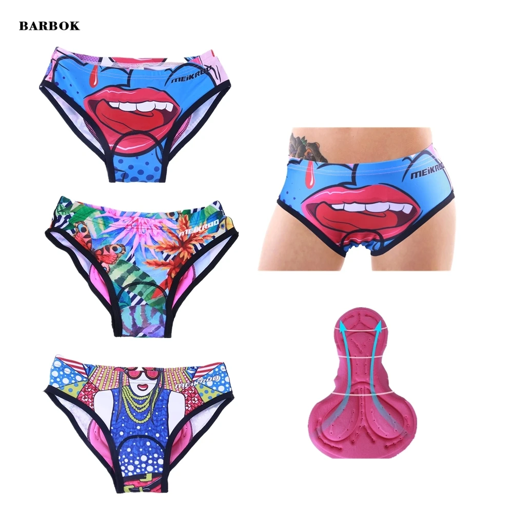 

Women's Cycling Shorts Bike Riding Underwear Triangle Shorts Bicycle Underpants 3D Gel Padded Shorts Breathable Lycra 3D Print