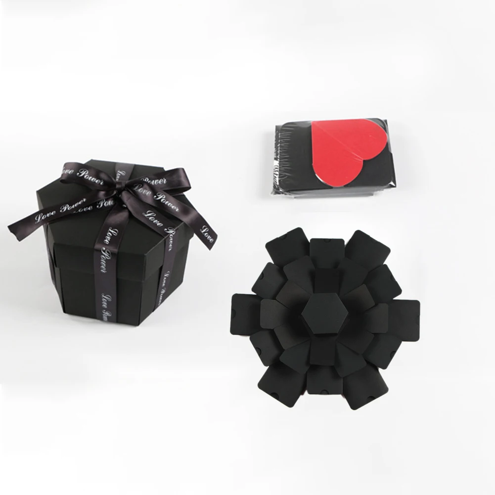Шестигранник 5-ти слойной 6-гранная взрыв Подарочная коробка инновационные подарочной коробке DIY Фотоальбом коробка