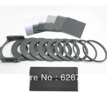 New 6pcs ND2 ND4 ND8 Gradual ND2 4 8 Filter Set + 9pcs Ring Adapter for Cokin P