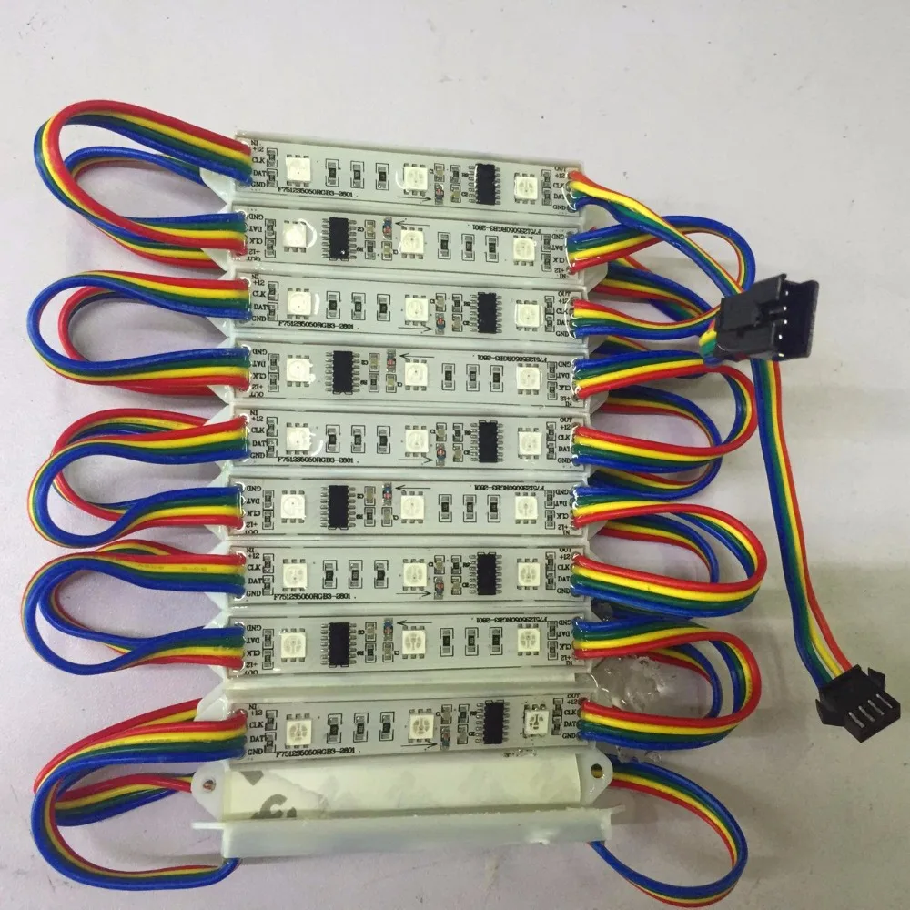 Модифицируемый пиксельный модуль WS2801 3 SMD 5050 RGB лампы 12 В постоянного тока входной