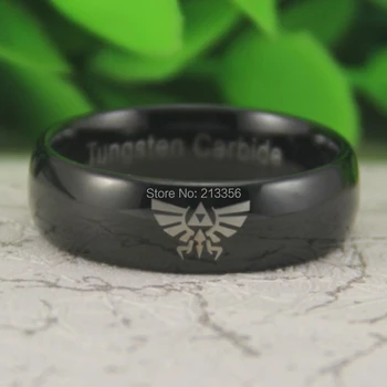

Free Shipping!USA Hot Selling E&C TUNGSTEN JEWELRY 100% GOOD QUALITY 8MM BLACK DOMED TUNGSTEN ZELDA RING MENS WEDDING BAND RING