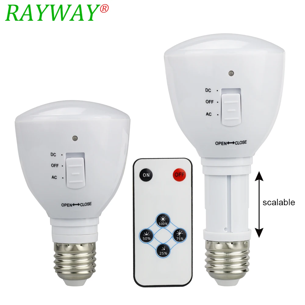 

RAYWAY AC 85-265V E27 4W LED Flash Light Portable Rechargeable LED Emergency Bulb Outdoor Camping Tent Lamp LED Bulb