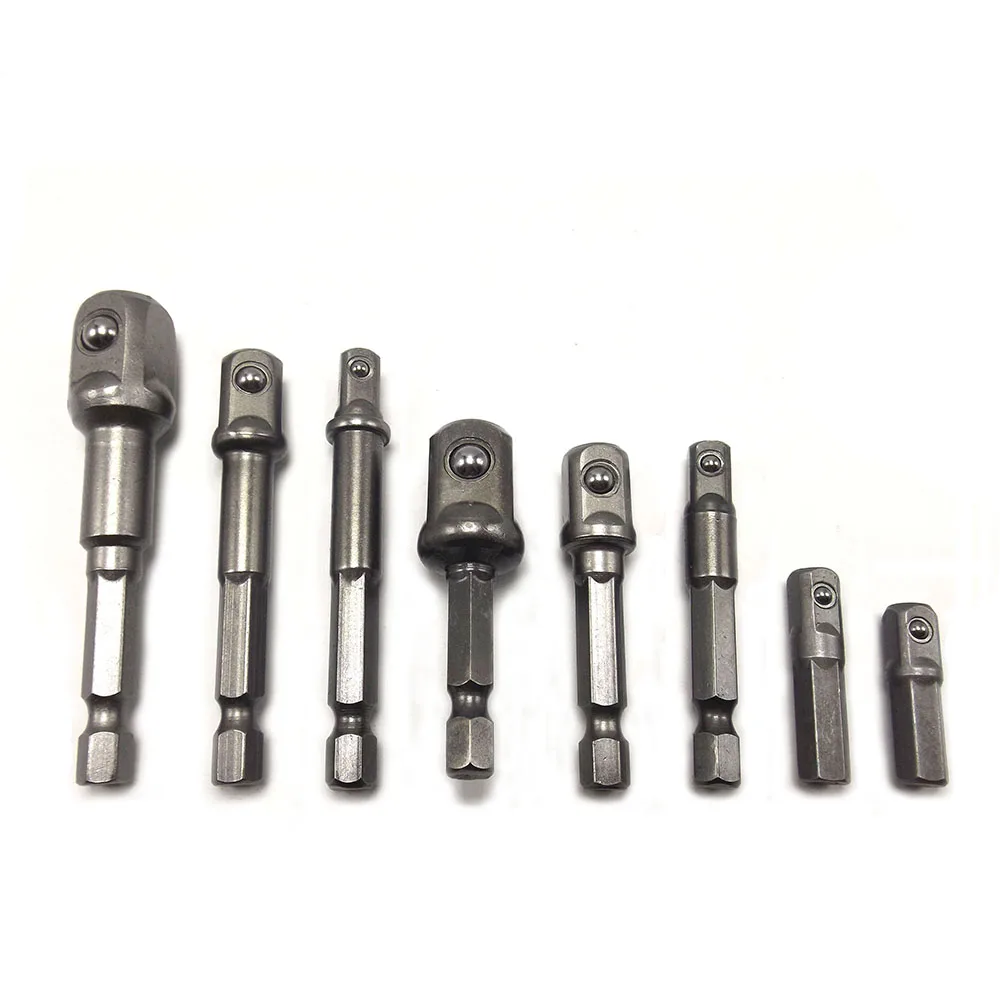 8Pcs / Set Cr-V Receptacle Adapter Connector 1/4 Hex Screwdriver Connecting Rod Sleeve Batch Convertible Joints 8Pcs / Set Cr-V Receptacle Adapter Connector 1/4 Hex Screwdriver Connecting Rod Sleeve Batch Convertible Joints