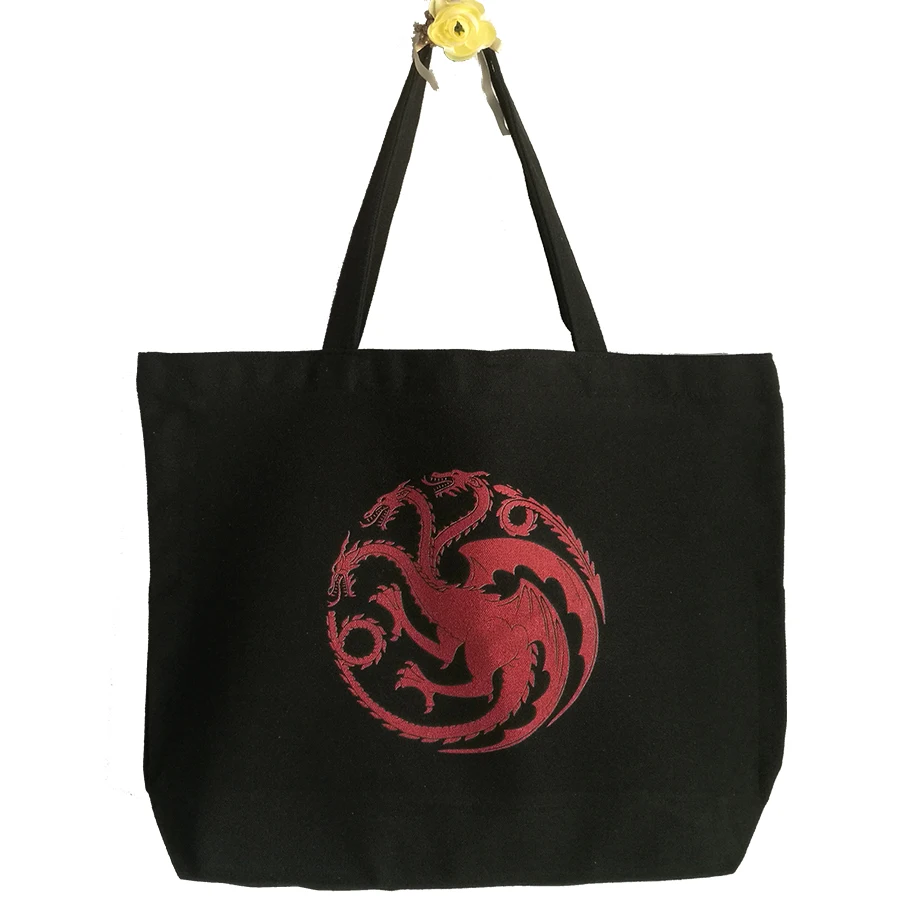 

GOT Game of Thrones House Targaryen Dragon Hand Bag Shoulder Bag Women Men Boys Girls Bag Shopper Tote Canvas Bag Fans Gift