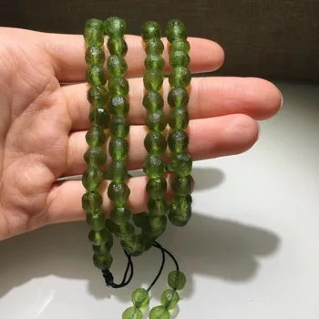 

6mm Green GEM MOLDAVITE Meteorite Impact Glass 108 Beads Bracelet