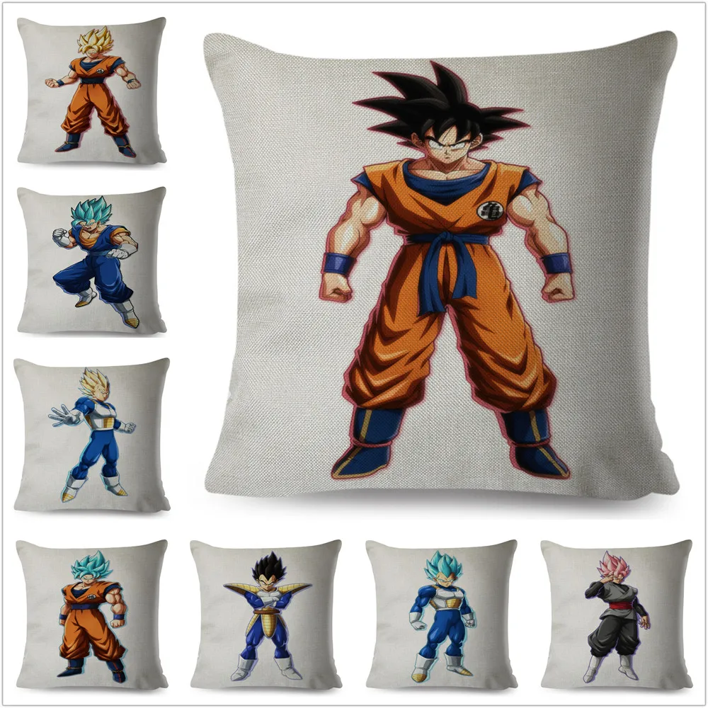 

Japan Anime Dragon Ball Vegeta Pillow Case Linen 45*45 cm Cushion Cover for Sofa Home Decorative Cartoon Son Goku Pillowcase