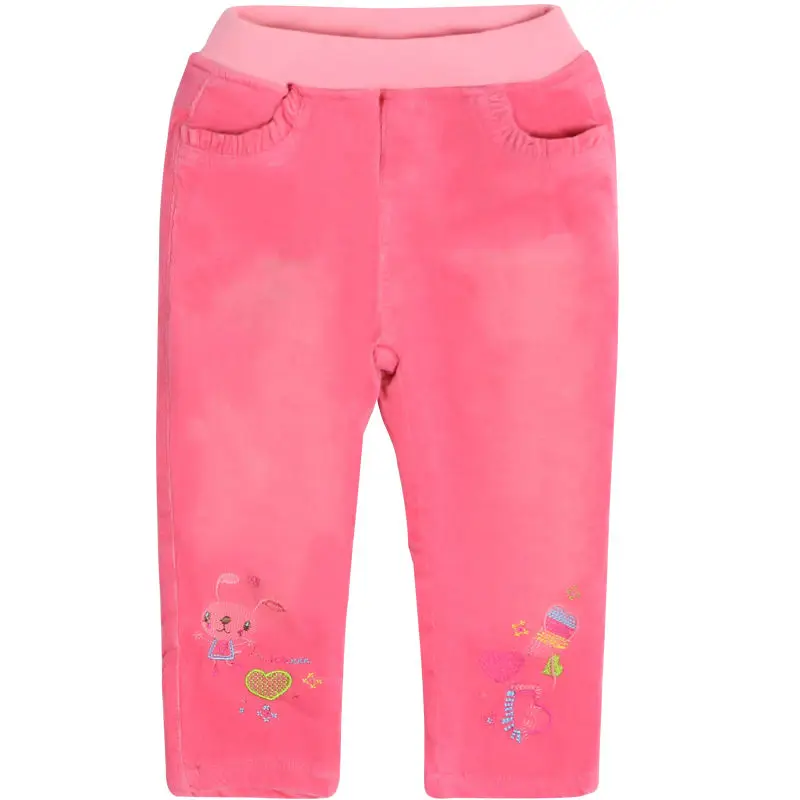Little Girls Corduroy warm Pants Thicken plus velvet children's