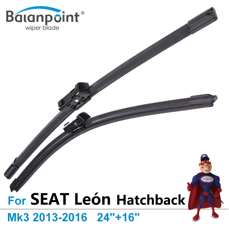 Wiper Blades for SEAT Leon Hatchback Mk3 2013 2016 24"+16", Set of 2