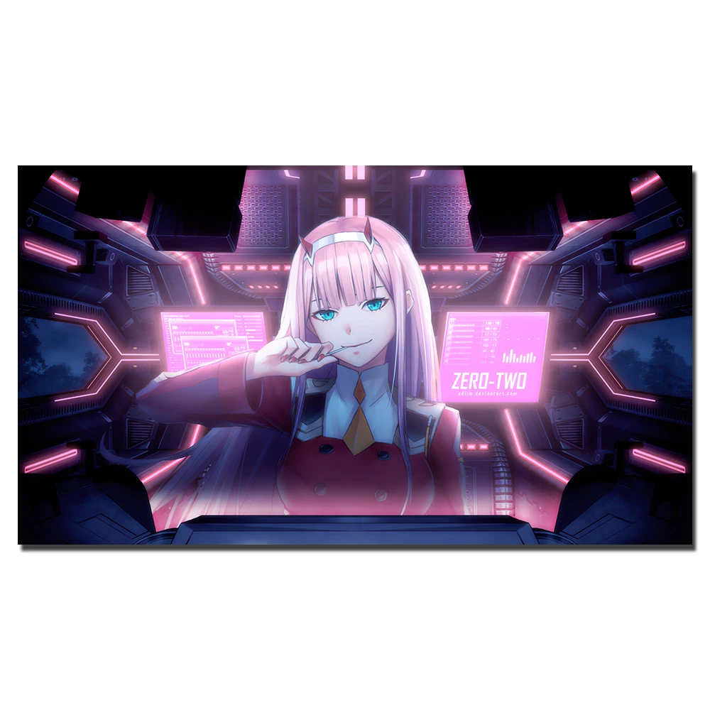 Японская анимация Дарлинг в Franxx плакат холст ткань печать настенные