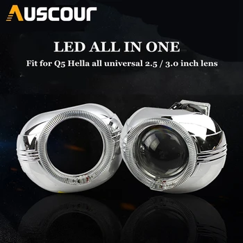 

2pcs 3.0inch for SMAX led day running angel eyes Projector lens shrouds white color H1 H4 H7 hid xenon kit headlight car styling
