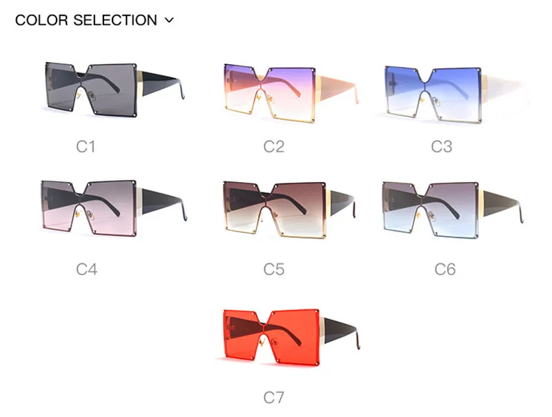 2019 модные брендовые дизайнерские Квадратные Солнцезащитные очки для женщин градиентные черные красные Солнцезащитные очки женские