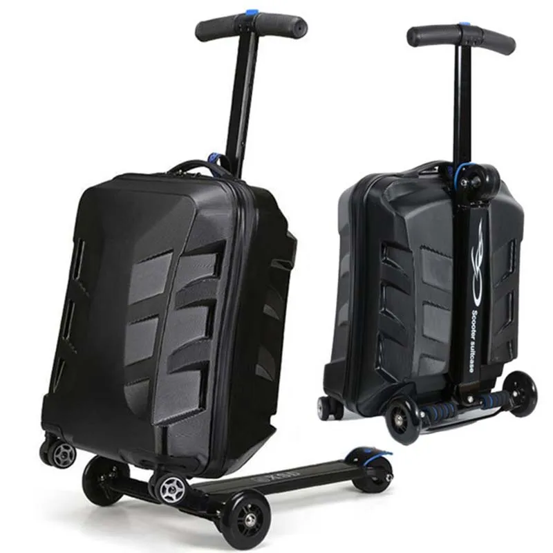 Letrend Men Skateboard Business Rolling Luggage Spinner Students
